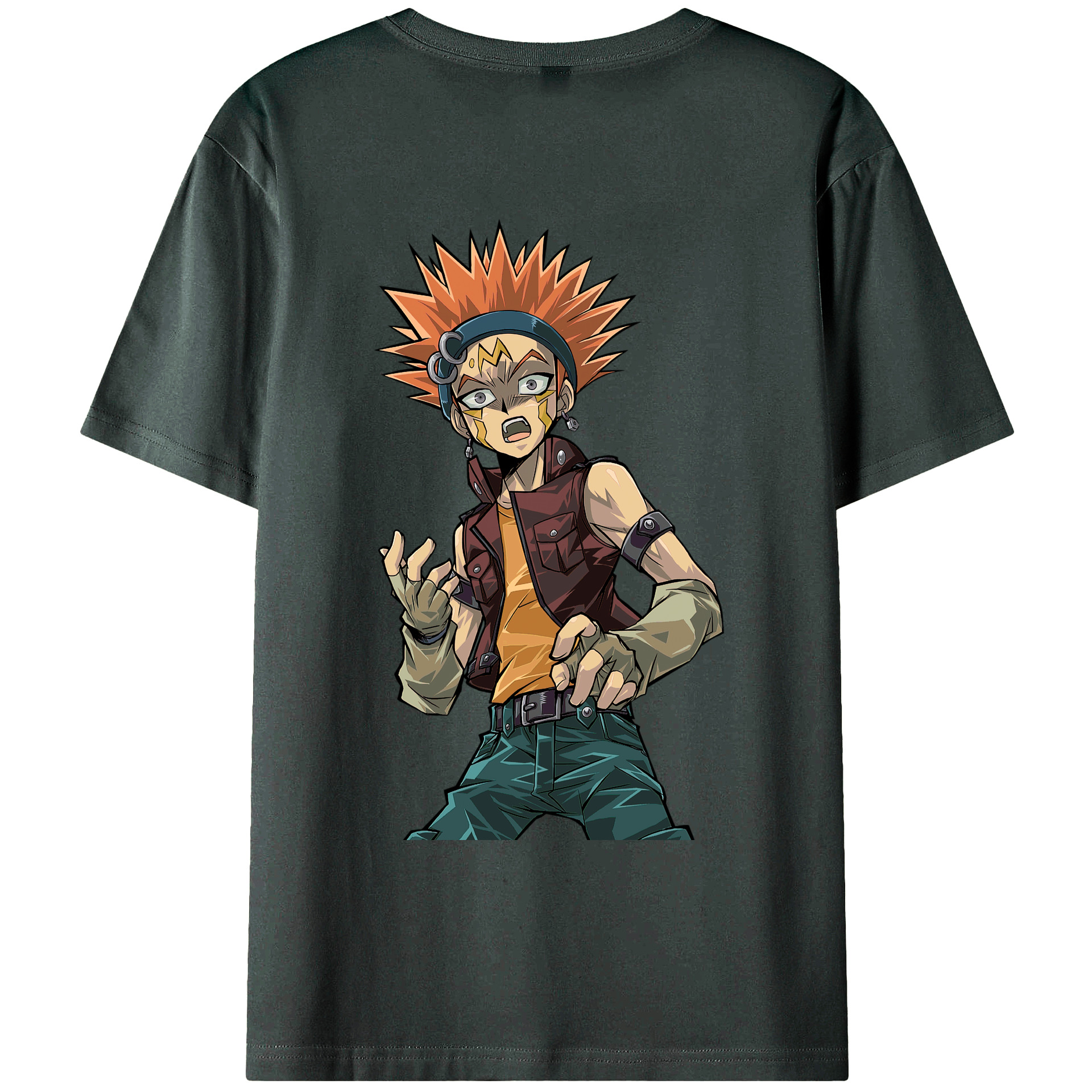 （画像用） 遊☆戯☆王 Yu-Gi-Oh! 綿100％ メンズ半袖Tシャツ（バックプリント） 通気性